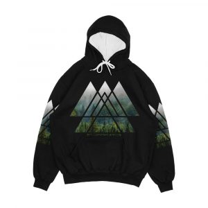 Sacred Geometry Triangles Misty Forest Men's All-Over-Print Hoodie