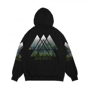 Alternative view of Sacred Geometry Triangles Misty Forest Men's All-Over-Print Hoodie