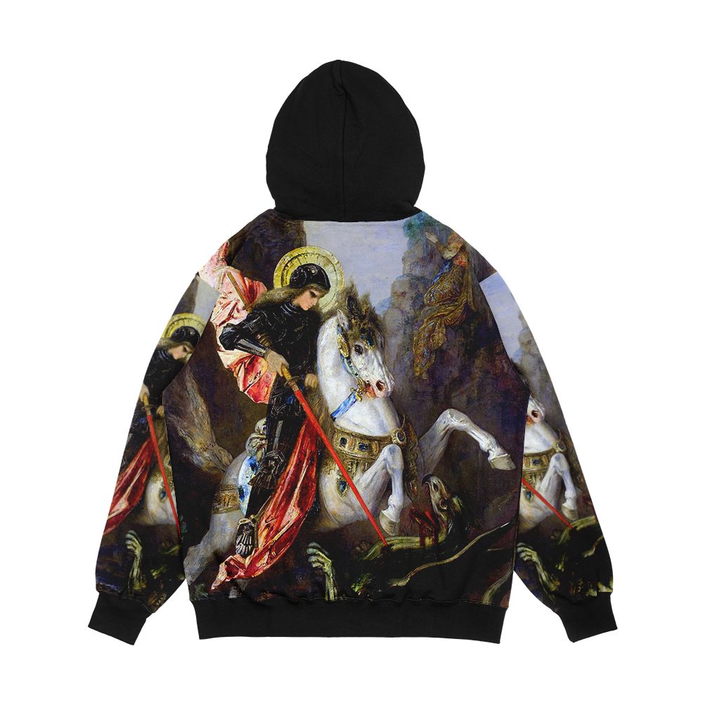Saint George And The Dragon Gustave Moreau Men's All-Over-Print Hoodie - Image 2