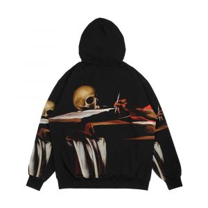 Alternative view of Saint Jerome Writing Michelangelo Merisi Da Caravaggio Men's All-Over-Print Hoodie