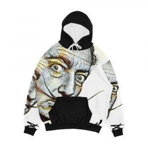 Salvador Dali Portrait Weird Look Yellow And Blue Men's All-Over-Print Hoodie