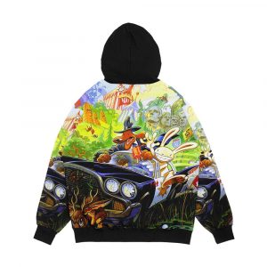 Alternative view of Sam And Max High Contrast Men's All-Over-Print Hoodie