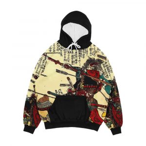 Samurai Warrior Poster Martial Arts Face Mask Men's All-Over-Print Hoodie