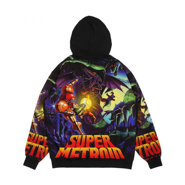 Samus Super Metroid Cover Graphic Men's All-Over-Print Hoodie - Image 2