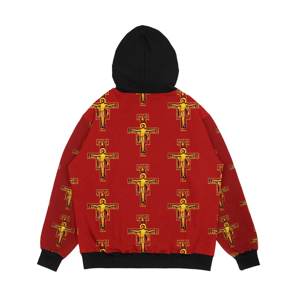 San Damiano Crucifix St Francis Of Assisi Men's All-Over-Print Hoodie - Image 2