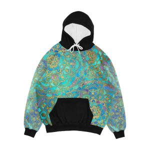 Sapphire And Jade Stained Glass Mandalas Men's All-Over-Print Hoodie