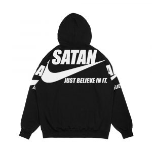 Alternative view of Satan Just Believe In It Men's All-Over-Print Hoodie