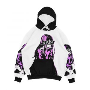 Schoolgirl Pink Sad Anime Japanese Aesthetic Men's All-Over-Print Hoodie