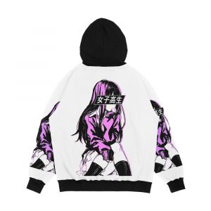 Alternative view of Schoolgirl Pink Sad Anime Japanese Aesthetic Men's All-Over-Print Hoodie