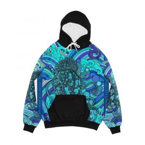 Sci String Cheese Incident Psychedelic Jellyfish Jelly Fish Ocean Of My Brain To Much Tequila Men's All-Over-Print Hoodie