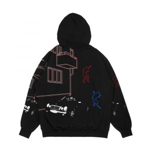 Alternative view of Science Fiction Neon Blur Men's All-Over-Print Hoodie