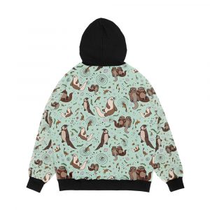 Alternative view of Sea Otters Men's All-Over-Print Hoodie