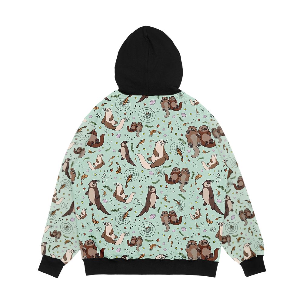 Sea Otters Men's All-Over-Print Hoodie - Image 2