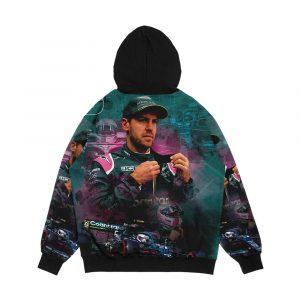 Alternative view of Sebastian Vettel Men's All-Over-Print Hoodie