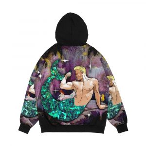 Alternative view of Sequin Merman Men's All-Over-Print Hoodie