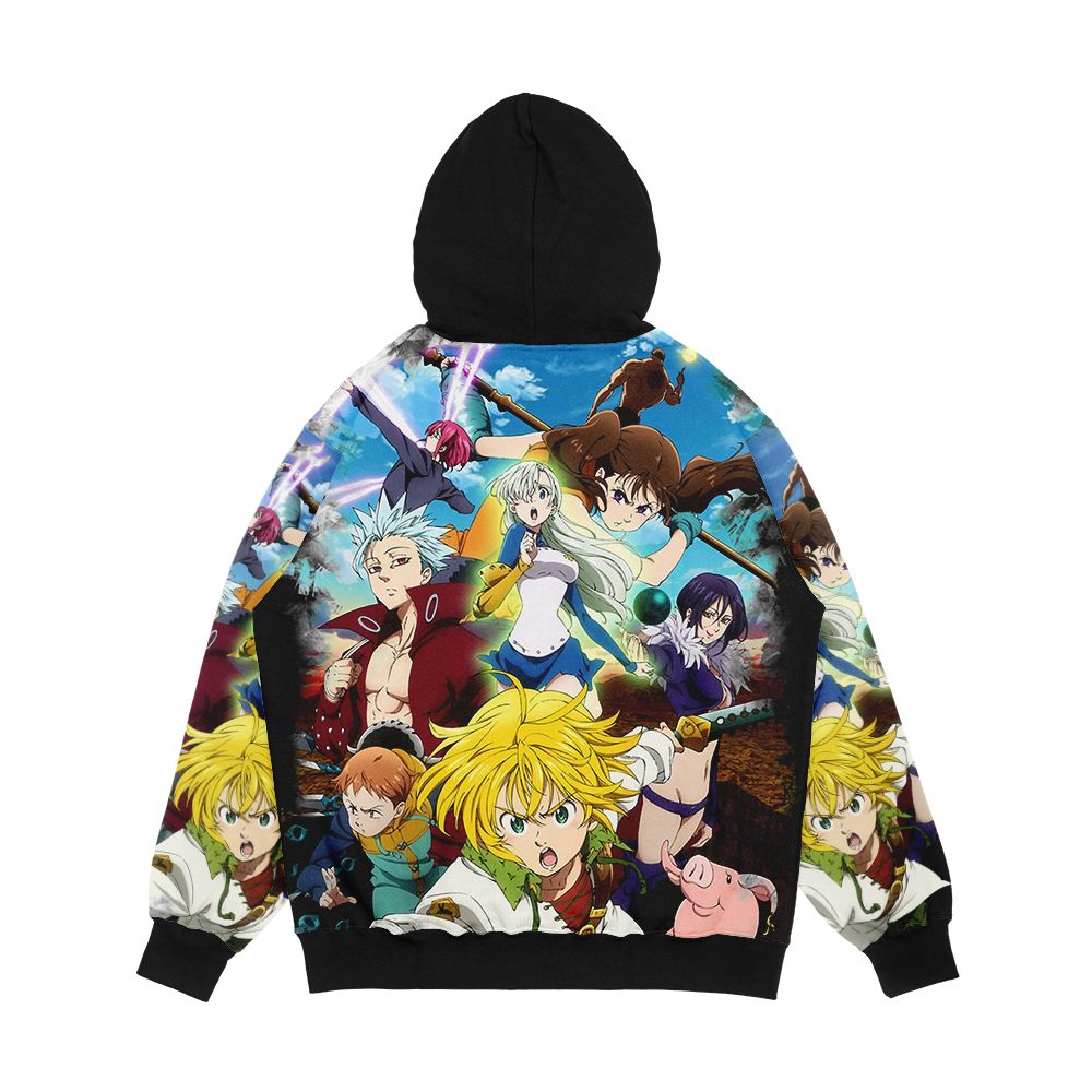 Seven Deadly Sins Black Men's All-Over-Print Hoodie - Image 2