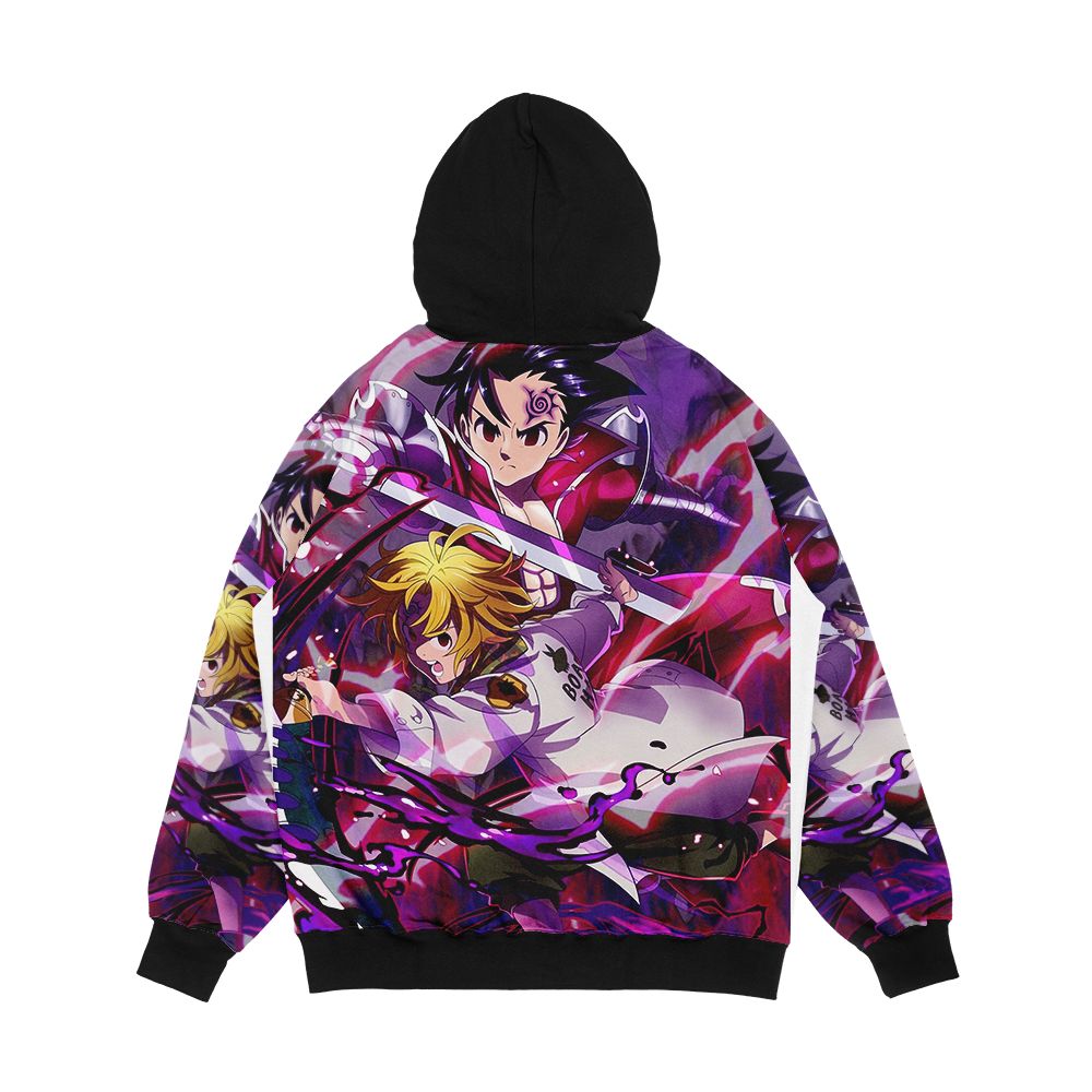Seven Deadly Sins Zeldris And Meliodas Men's All-Over-Print Hoodie - Image 2