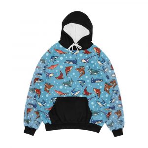 Sharks In The Light Blue Men's All-Over-Print Hoodie