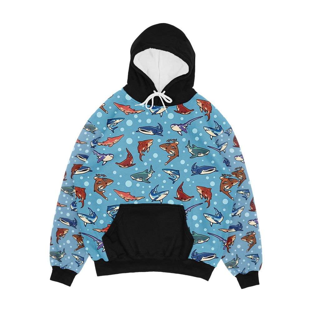 Sharks In The Light Blue Men's All-Over-Print Hoodie