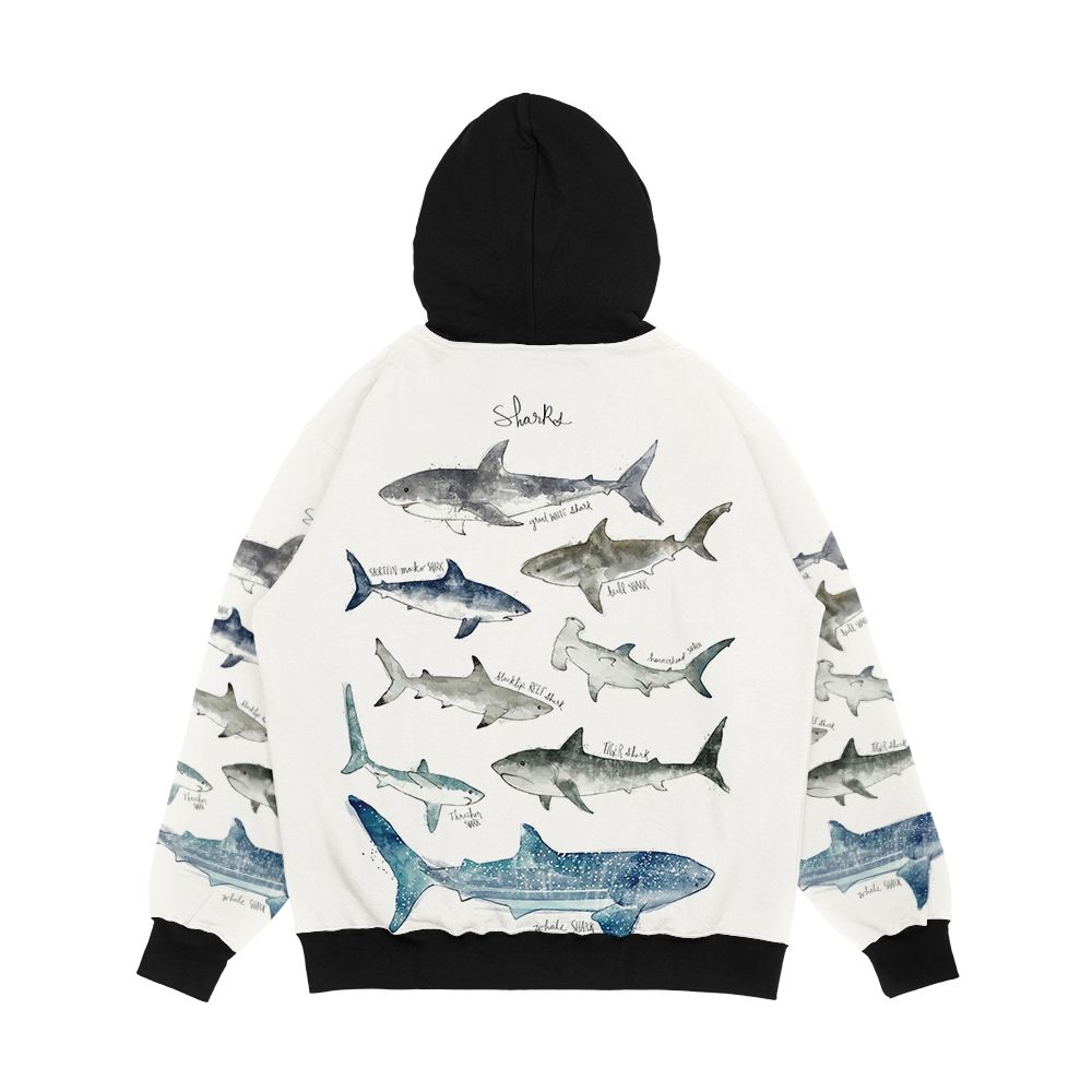 Sharks Men's All-Over-Print Hoodie - Image 2