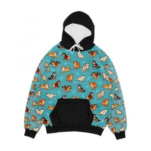 Shibes In Blue Men's All-Over-Print Hoodie
