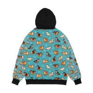 Alternative view of Shibes In Blue Men's All-Over-Print Hoodie