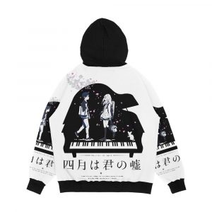 Alternative view of Shigatsu Wa Kimi No Uso Men's All-Over-Print Hoodie