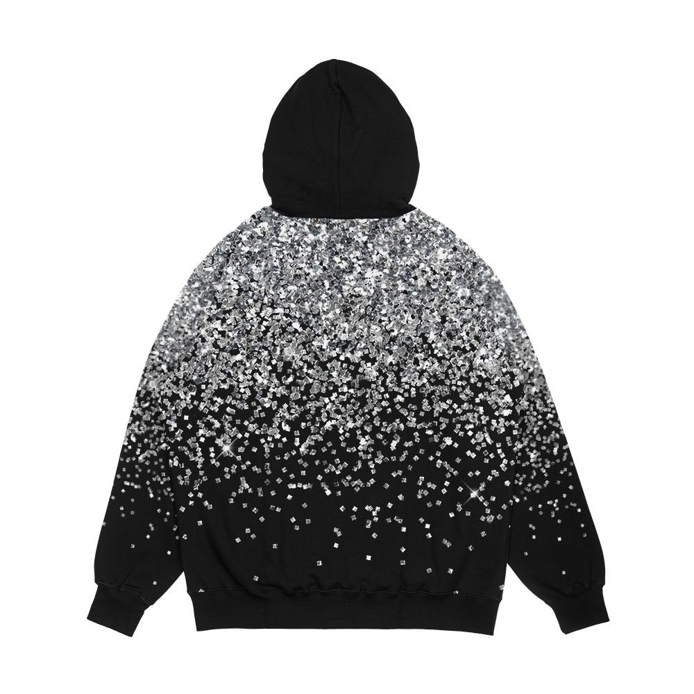 Silver Glitter Men's All-Over-Print Hoodie - Image 2