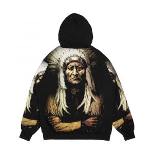 Alternative view of Sitting Bull Men's All-Over-Print Hoodie