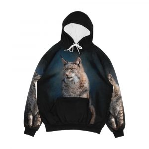Sitting Iberian Lynx Men's All-Over-Print Hoodie