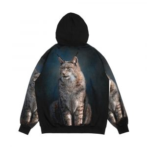 Alternative view of Sitting Iberian Lynx Men's All-Over-Print Hoodie