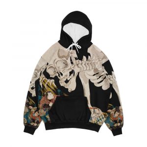 Skeleton Ghost Ukiyo E Woodblock Print Men's All-Over-Print Hoodie