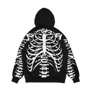 Alternative view of Skeleton Rib Cage Men's All-Over-Print Hoodie