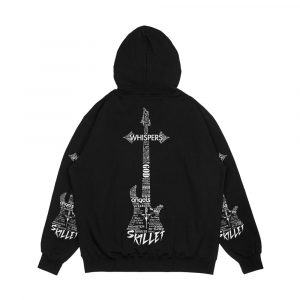 Alternative view of Skillet Guitar Typography On Black Lightweight Hoodie Men's All-Over-Print Hoodie