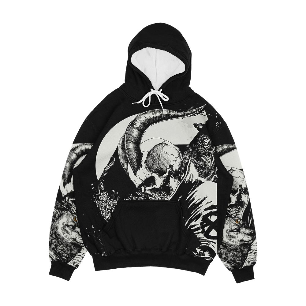 Skull Boy And The Wolf Men's All-Over-Print Hoodie