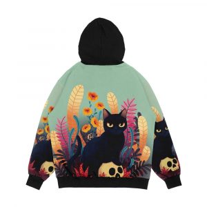 Alternative view of Skull Kitty Men's All-Over-Print Hoodie