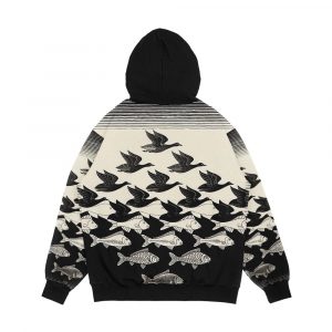Alternative view of Sky And Water I Maurits Cornelis Escher Men's All-Over-Print Hoodie