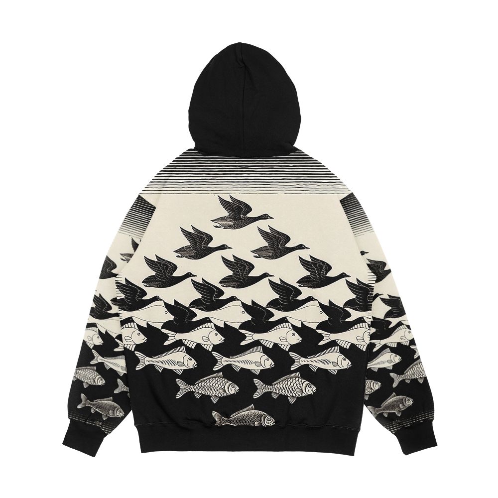Sky And Water I Maurits Cornelis Escher Men's All-Over-Print Hoodie - Image 2