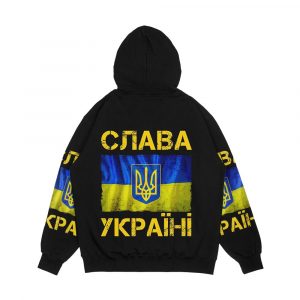 Alternative view of Slava Ukraini Ukrainian Flag Men's All-Over-Print Hoodie