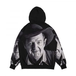 Alternative view of Slim Dusty Black And White Men's All-Over-Print Hoodie