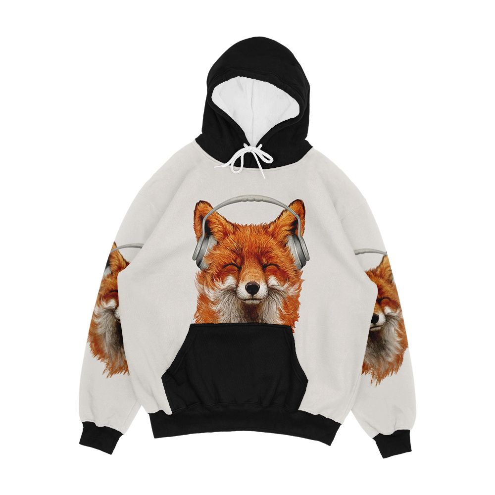 Smiling Musical Fox Men's All-Over-Print Hoodie