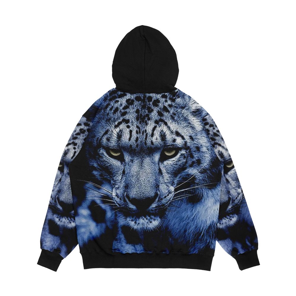 Snow Leopard Men's All-Over-Print Hoodie - Image 2