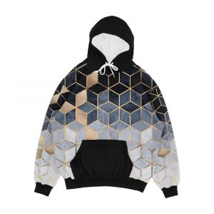 Soft Blue Gradient Cubes Men's All-Over-Print Hoodie