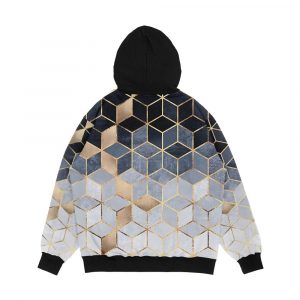 Alternative view of Soft Blue Gradient Cubes Men's All-Over-Print Hoodie