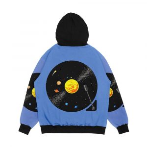 Alternative view of Solar System Vinyl Record Men's All-Over-Print Hoodie