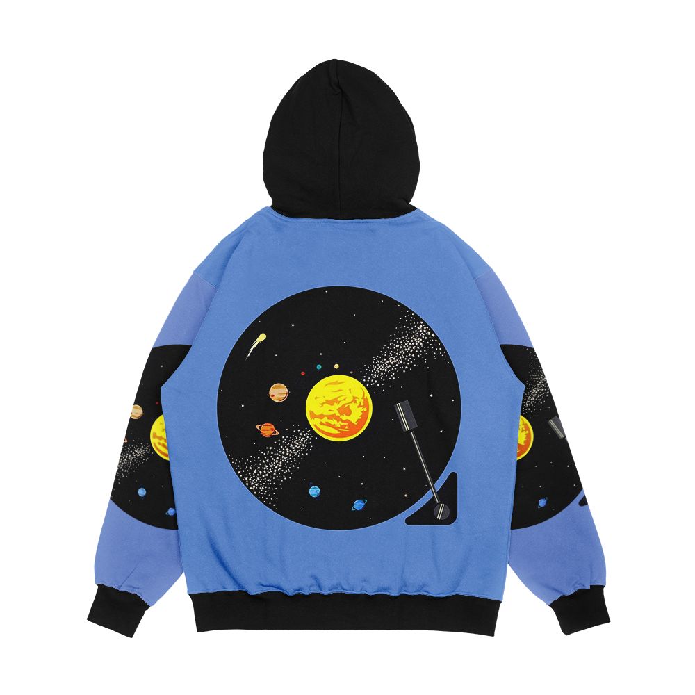 Solar System Vinyl Record Men's All-Over-Print Hoodie - Image 2