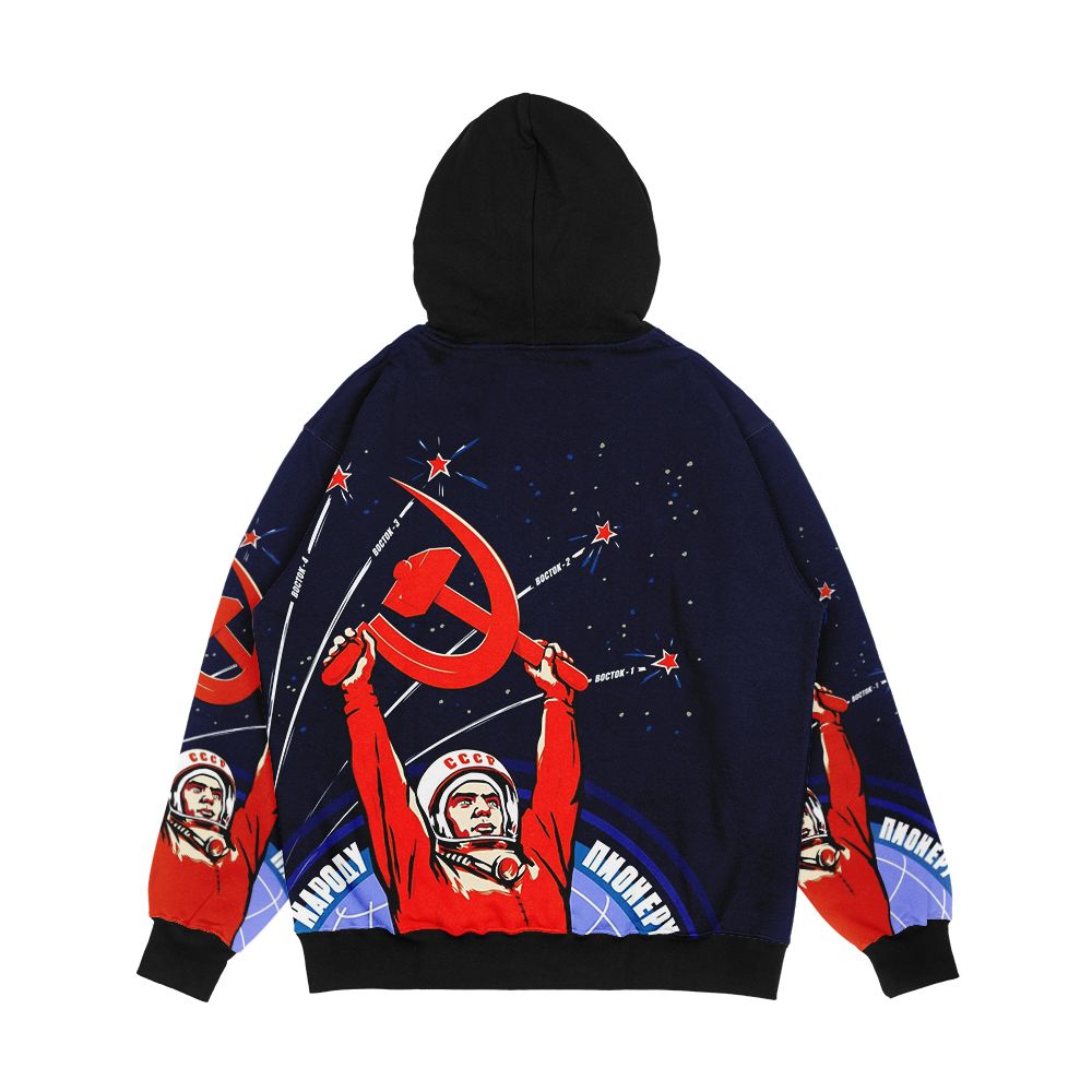 Soviet Propaganda Yuri Gagarin Men's All-Over-Print Hoodie - Image 2