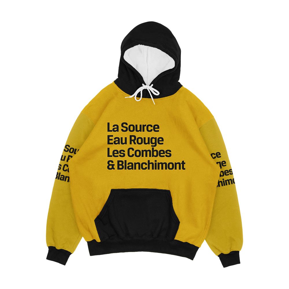 Spa Francorchamps Corners Black Men's All-Over-Print Hoodie