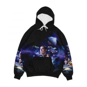 Space 1999 Art 002 No Logo With Nuclear Explosion Behind The Moon Men's All-Over-Print Hoodie