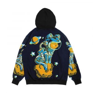 Alternative view of Space Cat Men's All-Over-Print Hoodie